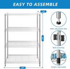 Guan River 4-Shelf Adjustable Metal Shelf Wire Shelving Unit Storage Rack - Image 3