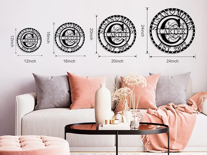 Monogram Wall Decor Personalized Metal Sign Last Name Sign Personalized Signs - Image 6
