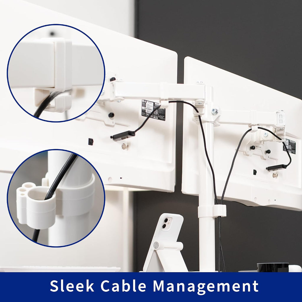 vivo dual monitor desk stand for 13 to, front angle view