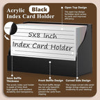 SHIQIKEJIPTY 5X8 Index Card Holder Acrylic Black Note Card Holder Index Card - Image 3