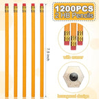 Zhehao 1200 Pcs #2 HB Pencils Yellow Pencils, Wood Cased Unsharpened Graphite - Image 2