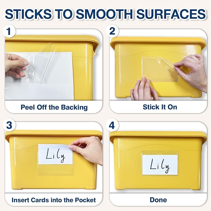 H4D 48 Pack Labels for Storage Bins, Tote Label Pockets for Organizing Storage - Image 4
