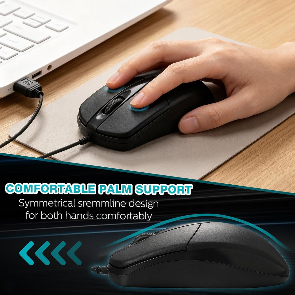 Fabbay 24 Pcs USB Wired Keyboard and Mouse 12 Wired Mouse 12 Corded Full Size...