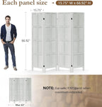 ALeesing 4 Panel Room Divider, 5.6Ft Wood Room Dividers and Folding Privacy - Image 2