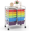 LDAILY 12 Drawer Rolling Storage Cart, Craft Cart Organizer on Wheels w/Metal