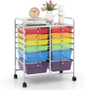 LDAILY 12 Drawer Rolling Storage Cart, Craft Cart Organizer on Wheels w/Metal by LDAILY