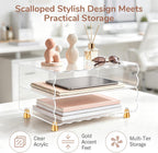 2+1 tier paper letter tray,acrylic desk organizer with shown in use