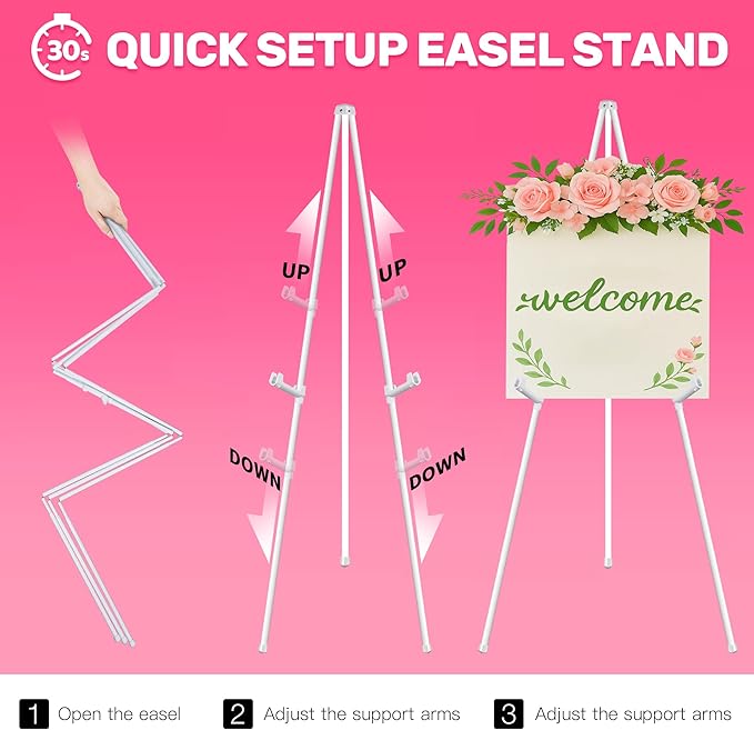 2 Pack White Easel Stand for Sign & Poster - Image 3