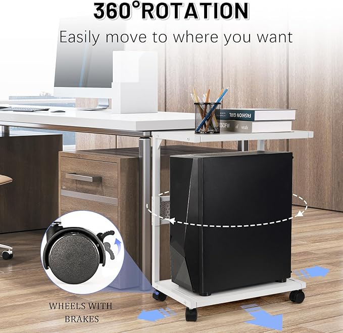 Bfttlity PC Stand Computer Tower Stand 2-Tier Metal CPU Holder - Image 3