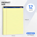 WritePads Legal note pads 8.5"x14" Legal Pads, Wide Ruled, Canary Paper - Image 2