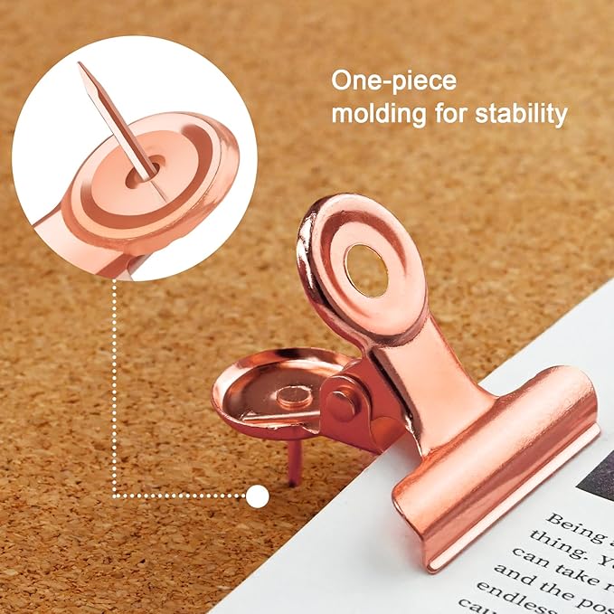 30 Pieces Push Pins Clips Rose Gold Thumb Tacks - Image 4