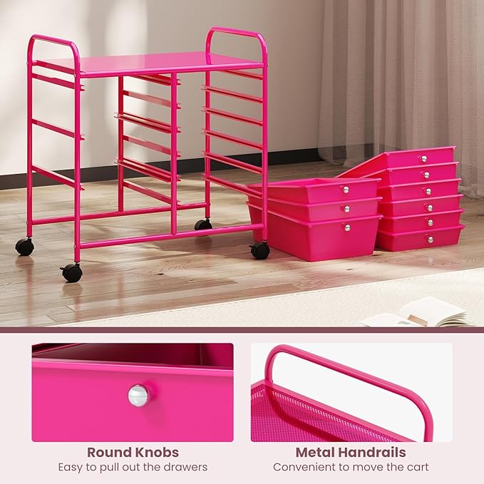 GOFLAME 9-Drawer Rolling Storage Cart, Mobile Utility Cart - Image 5