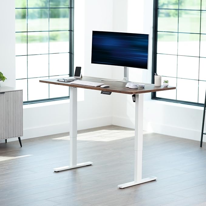 VIVO Electric 60 x 30 in Rustic Standing Desk, Memory Height Adjustment - Image 2