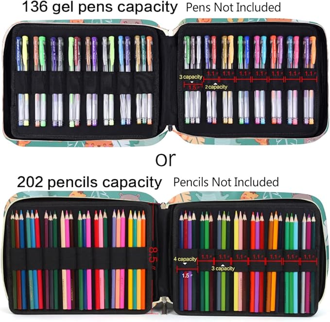 qianshan Pencil Case Holder Slot - Holds 202 Colored Pencils or 136 Gel Pens - Image 5