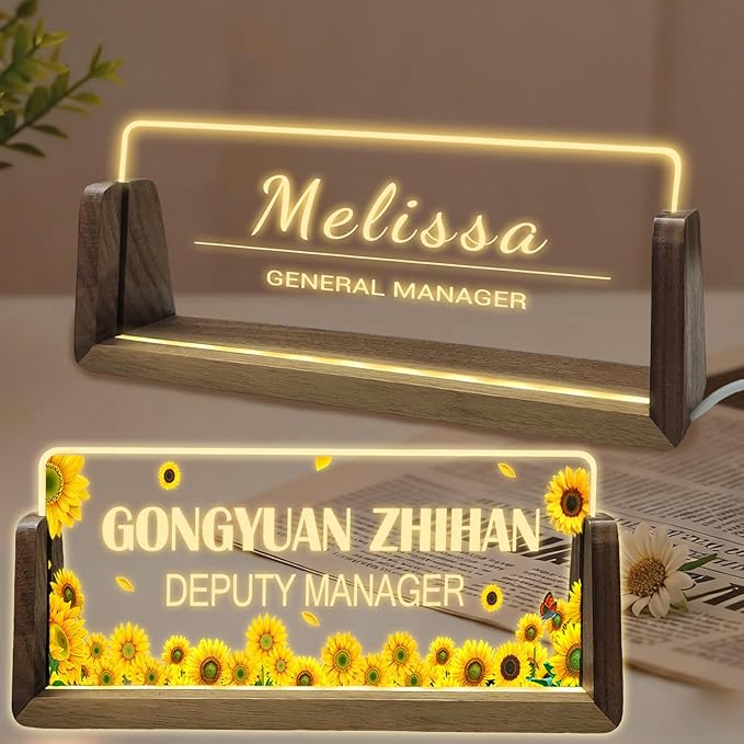 Personalized Acrylic Light Up Name Plate by Unknown