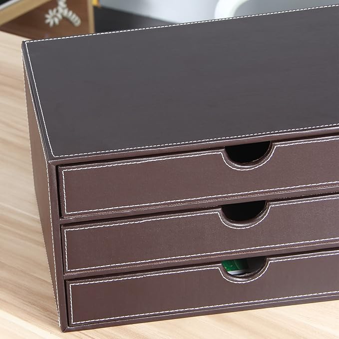 RHCSZ Stackable 3-Drawer Desk Organizer, Executive Office Supplies Desktop - Image 6