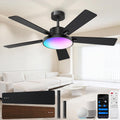 rgbcw smart 52" 2600lm led ceiling fan light, main product view