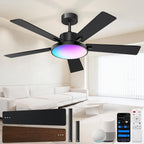 rgbcw smart 52" 2600lm led ceiling fan light, main product view