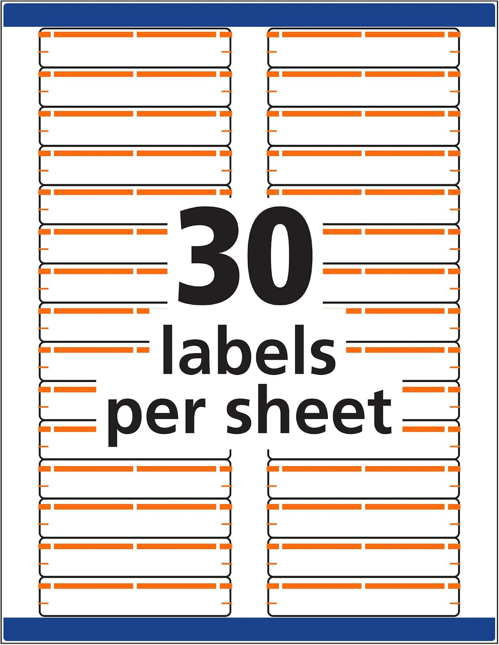 Avery® TrueBlock® File Folder Labels, 2/3" x 3-7/16", 750 Printable Labels, White/Orange, Permanent (5166)