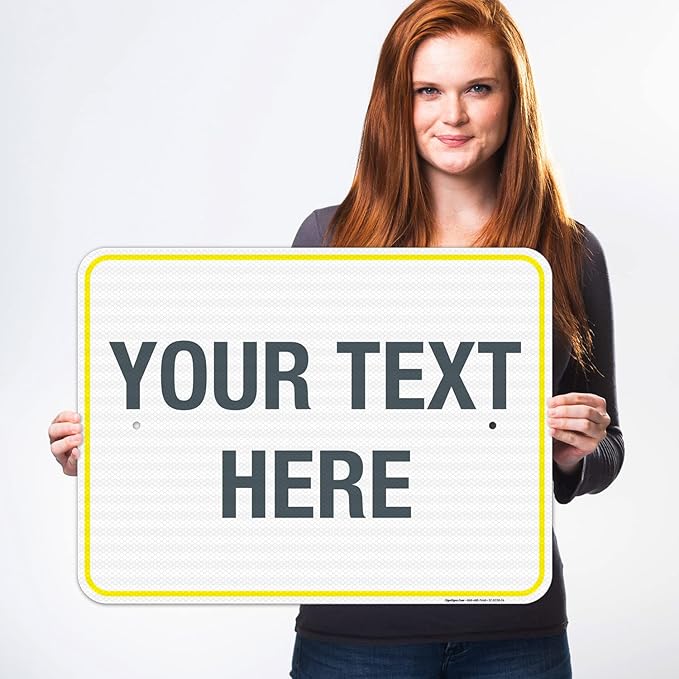 Personalized Custom Customize for Office, Delivery Yellow Sign, 18x24 Inches - Image 2
