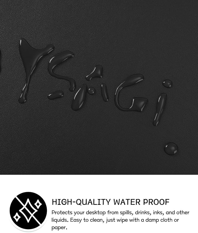 YSAGi Non-Slip Leather Desk Pad Long Size, Waterproof Laptop Computer Desk - Image 4