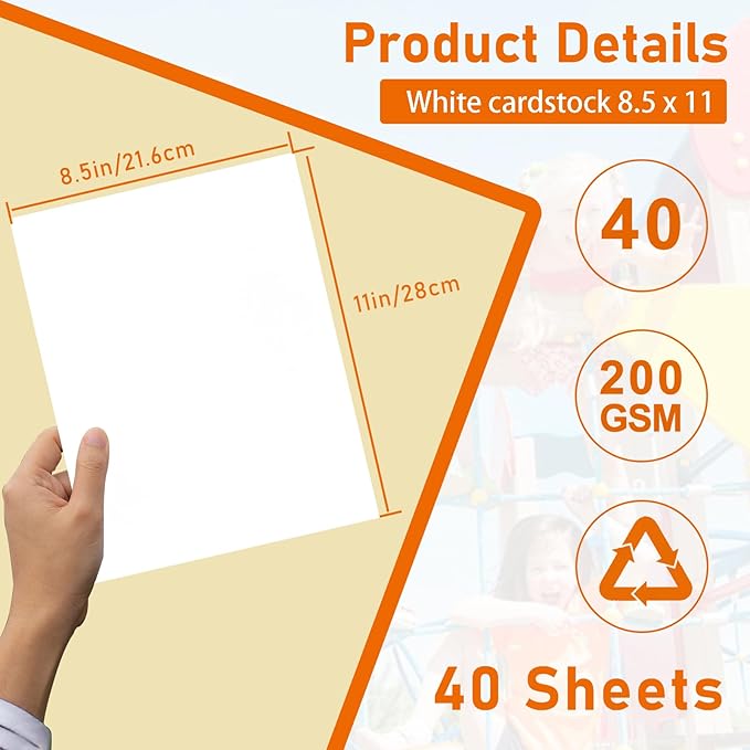 Guakicae 40 Sheets Bright White Cardstock 8.5 x 11 Printer Paper, 75lb Thick - Image 2
