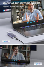 UtechSmart USB C Hub, Ethernet Multiport Adapter 6 In 1 USB C to HDMI Dock - Image 6