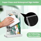 Acrylic Sign Holder 4x6, 21 Pack Clear Table Menu Vertical Double Sided Display - Image 4