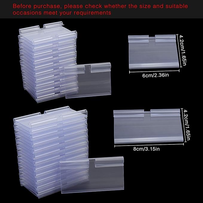 Meetory 50 Pcs Plastic Wire Shelf Label Holders, Retail Shop, Label Papers - Image 2