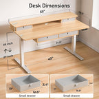 ExaDesk 55 * 30 Inches Electric Standing Widened Desk Adjustable Height - Image 3