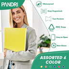 3 Ring Binder 0.5 Inch, PANDRI 6 Pack 1/2-Inch Binder Fits Letter Size 8.5'' x - Image 6
