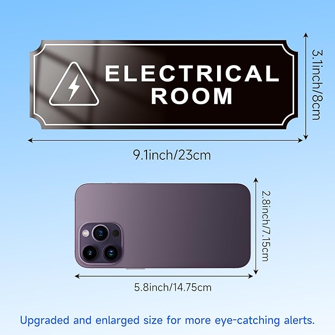 Electrical Room Door Sign for Business，Self-Adhesive Durable Modern Electrical - Image 2