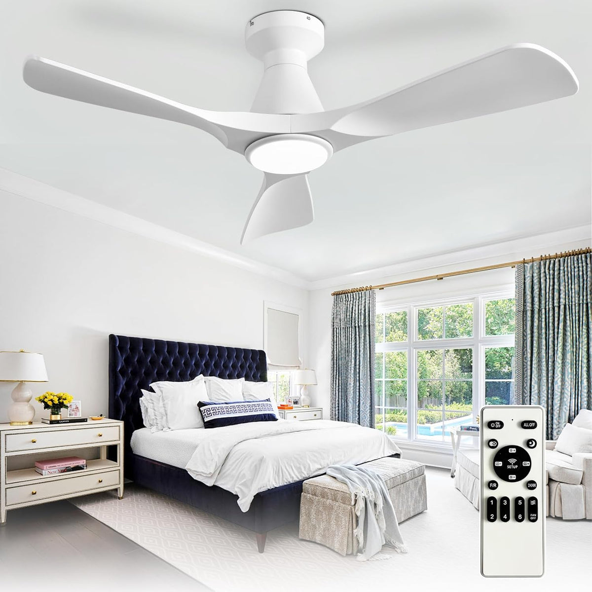 depuley 42-inch ceiling fans with lights: white 3, main product view