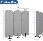 Natwind 3 Panel 73.2 x 71 inch Office Room Privacy Protect Space Divider - Image 3