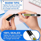 SFAIH 100 Black Permanent Markers Bulk -1s Quick Drying, Fine Point Markers - Image 8