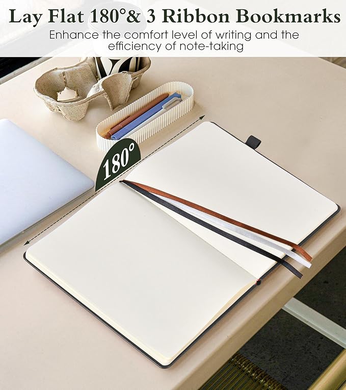 PAIBAS Blank Journal Notebook for Women Men, 160 Pages, A5 Hardcover Sketchbook - Image 5