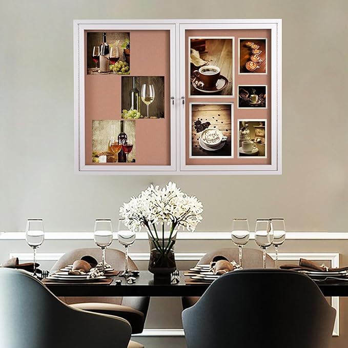 48x36 Inch Lockable Enclosed Bulletin Board, Weather-Resistant Outdoor - Image 7