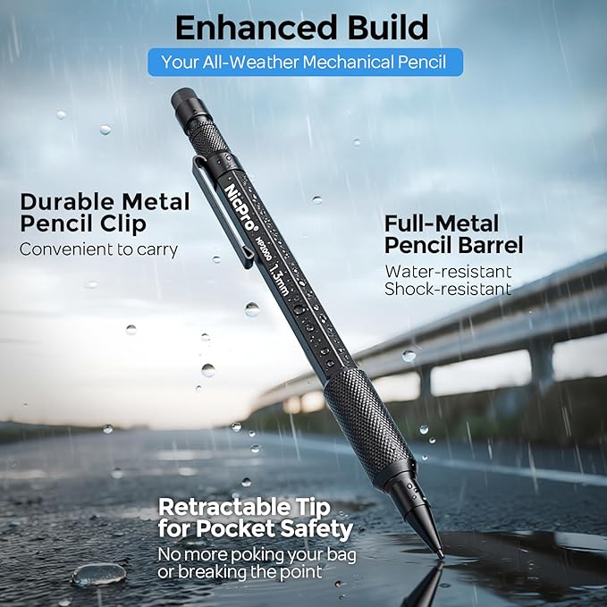 Nicpro 3 PCS 1.3 mm Blacke Mechanical Pencils Set - Image 2