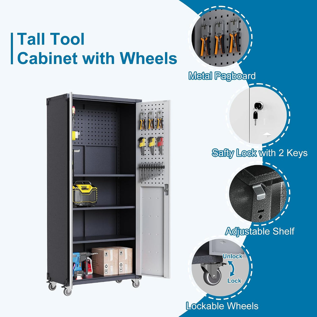 5-piece garage storage cabinets system heavy duty workshop on a desk or shelf