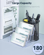 Uniclife 4 Pack Acrylic Business Card Holder - Image 2