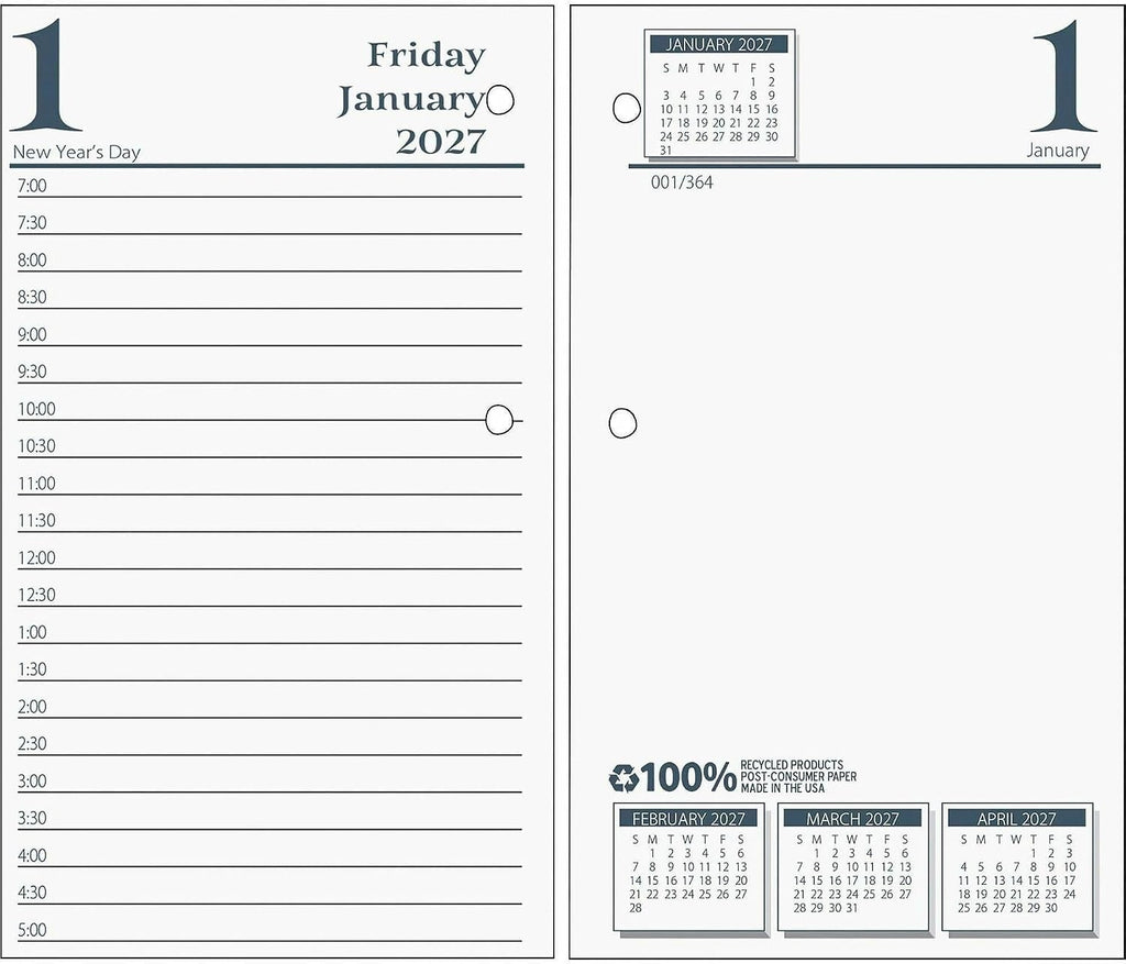 House of Doolittle Economy Daily Calendar Refill,12 Months (January 2027 to December 2027), Fits Standard #17 Base, 1 Day Double Page Layout, 3.5" x 6"