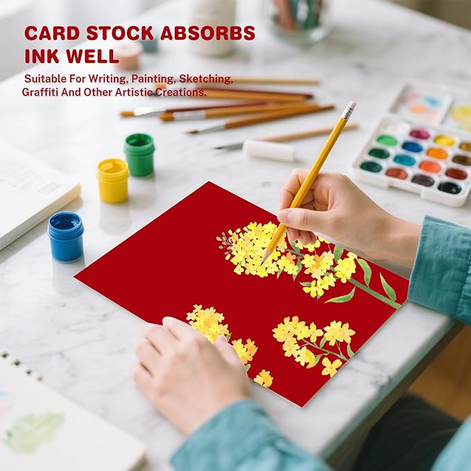Cardstock 8.5 X 11, 80 Sheets Christmas Red Card Stock, 75lb/ 200gsm Copy Paper - Image 6