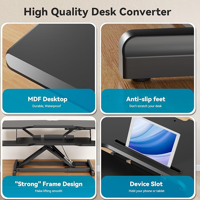 JYLH JOYSEEKER 35" Standing Desk Converter, Height Adjustable Desktop Riser - Image 7