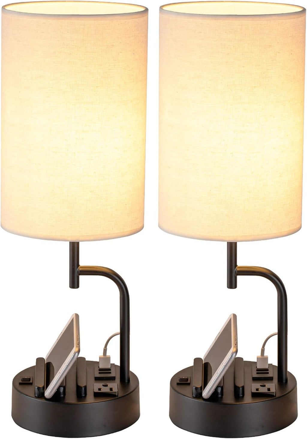 dreamholder table lamp with 3 usb charging ports, main product view