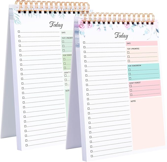 Thboxes 2 Packs To Do List Notepad, 104 Pages To Do List Notebook A5 Undated by Thboxes