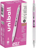 uniball 207 Pink Ribbon Retractable Gel Pens, Medium Point, 12 Pack by uni-ball