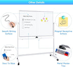 maxtek Rolling Whiteboard, 48x36 Large Magnetic White Board - Image 7