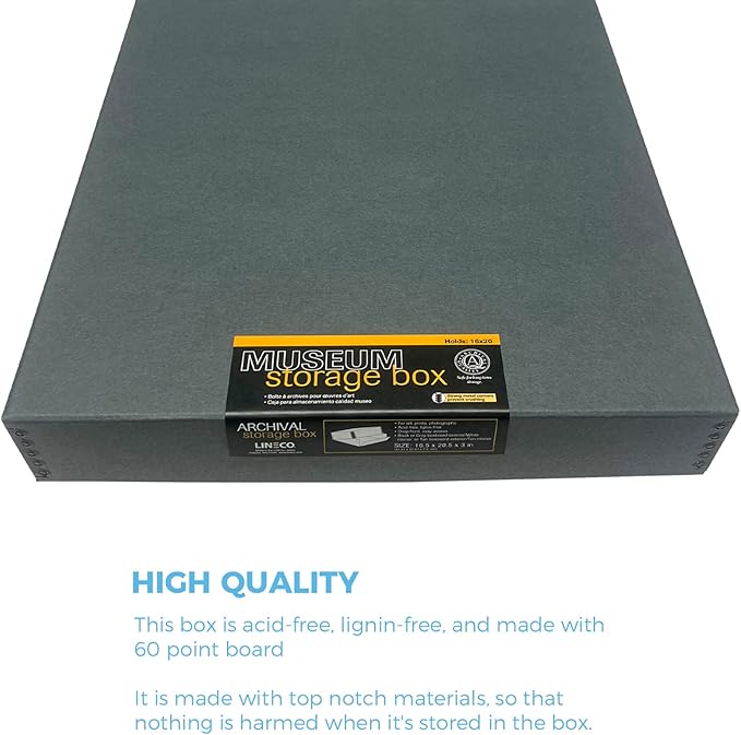 Lineco Museum Archival Storage Box, 16.75x20.75x3 in. Drop Front Design. - Image 3