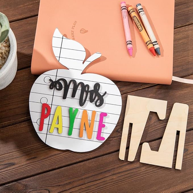 Custom Teacher Name Plate for Desk Classroom Wooden Personalized Office Name - Image 4