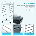 Giantex 6 Storage Drawer Cart Rolling Organizer Cart - Image 6